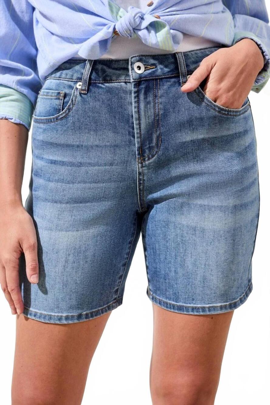 NEW TRIBAL audrey girl friend classic denim shorts in pebbleblue